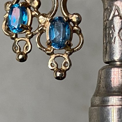 Vintage 9KYG Blue Topaz Earrings（ヴィンテージ 9KYG ブルートパーズ ピアス）