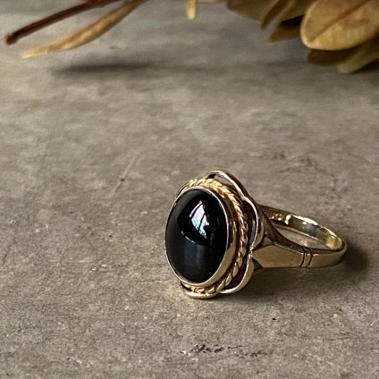 Vintage 9KYG Black Jade Ring（ヴィンテージ 9KYG ブラックジェイド 