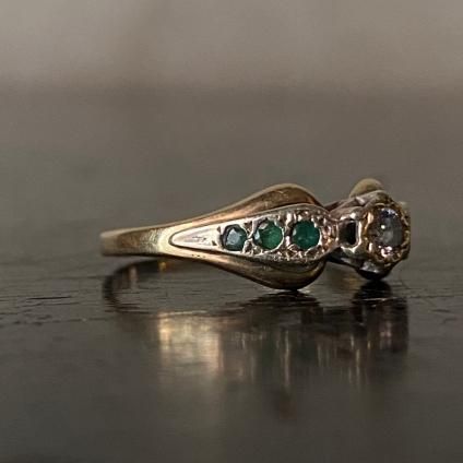 Vintage 9KYG Diamond Emerald Ringʥơ 9KYG   󥰡