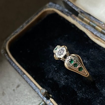 Vintage 9KYG Diamond Emerald Ringʥơ 9KYG   󥰡