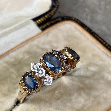 Vintage 9KYG Sapphire Diamond Ringʥơ 9KYG ե  󥰡