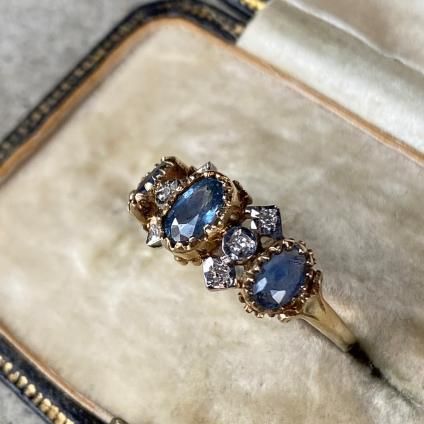 Vintage 9KYG Sapphire Diamond Ringʥơ 9KYG ե  󥰡