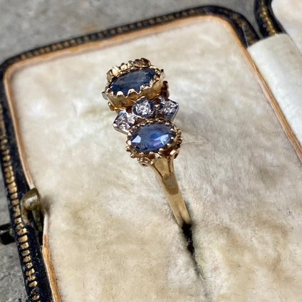 Vintage 9KYG Sapphire Diamond Ringʥơ 9KYG ե  󥰡