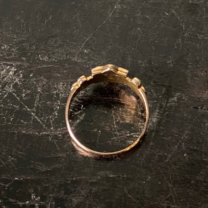 c.1870 15KPG Pearl Turquoise Cluster Ring（1870年製 15KPG パール ターコイズ クラスターリング）