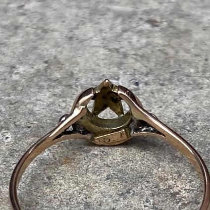Victorian 15KYG Rose cut Diamond Crescent Moon & Star Ring