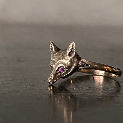 1900～10's 9KYG Ruby Fox Ring（1900～10年代 9KYG ルビー キツネ 