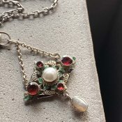 Austro - hungarian Pearl Garnet Enamel Necklaceʥȥꥢ=ϥ󥬥꡼ ѡ ͥå ʥ ͥå쥹