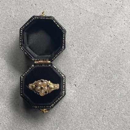 c.1851 18KYG Pearl Mourning Ring(1851年 18KYG パール c.1851 18KYG Pearl Mourning Ring(1851年 18KYG パール