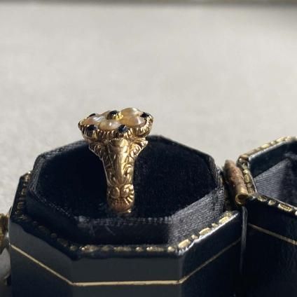 c.1851 18KYG Pearl Mourning Ring(1851年 18KYG パール c.1851 18KYG Pearl Mourning Ring(1851年 18KYG パール