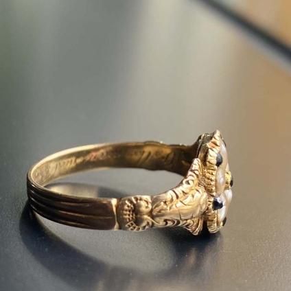 c.1851 18KYG Pearl Mourning Ring(1851年 18KYG パール c.1851 18KYG Pearl Mourning Ring(1851年 18KYG パール
