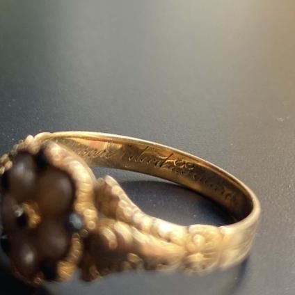 c.1851 18KYG Pearl Mourning Ring1851ǯ 18KYG ѡ ⡼˥ 󥰡