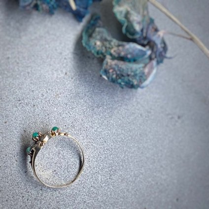Antique 9K Seed Pearl Turquoise Heart Ring ʥƥ 9K ɥѡ  󥰡