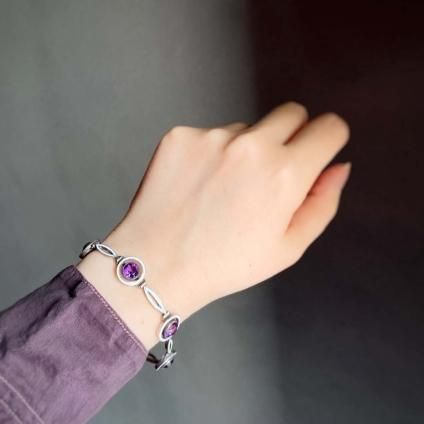  Art Deco Silver Amethyst Bracelet (ǥ С ᥸ ֥쥹åȡ