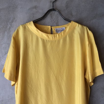 Vintage Silk Tops Yellow ʥơ륯 ȥåץ ˥