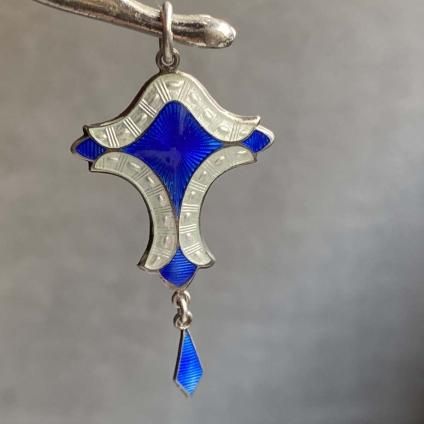 c.1914-15 JA&S Silver Guilloche Enamel Pendant1914-15ǯ С å奨ʥڥȥȥåס