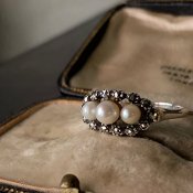 1940's Silver Pearl Marcasite Ring1940ǯ С ŷѡ ޡ 󥰡