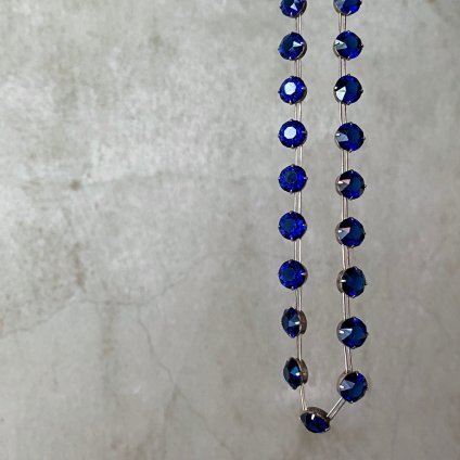 1930's Silver Blue Glass Necklace（1930年代 ブルーガラス 