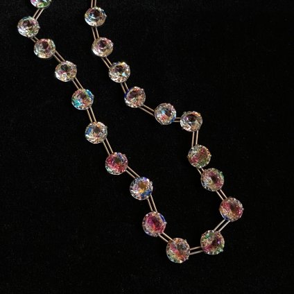 1930's Silver Iris Glass Necklace（1930年代 アイリスガラス 