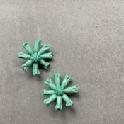 1950's Turquoise Green Glass Earrings1950ǯ ꡼ 饹 󥰡