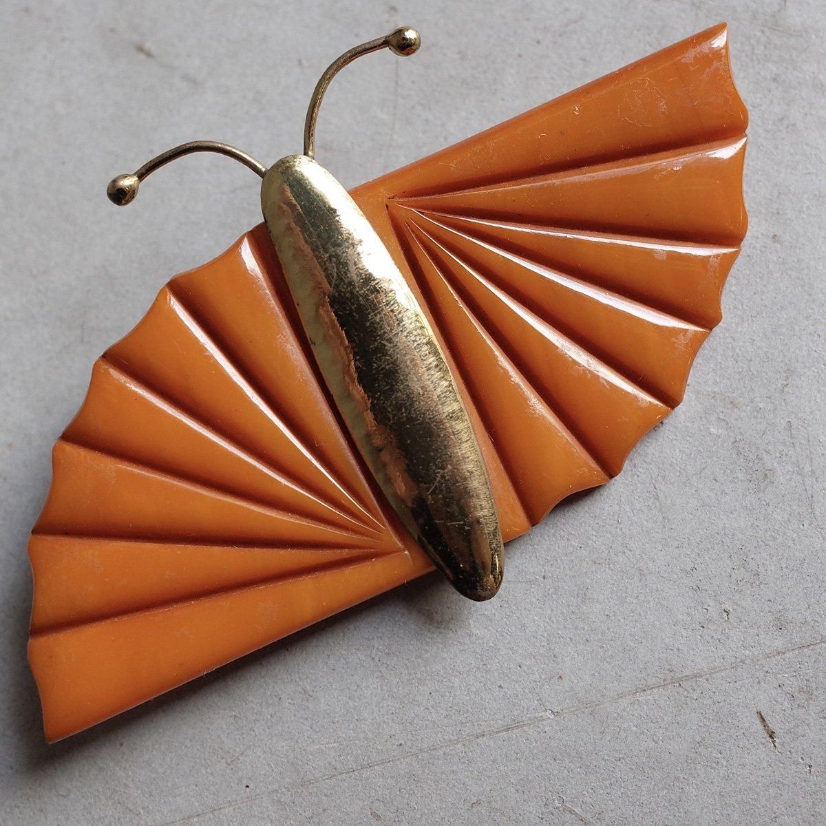她ȡܥʡ Хե饤 ֥Auguste Bonaz Butterfly BroochDead Stock