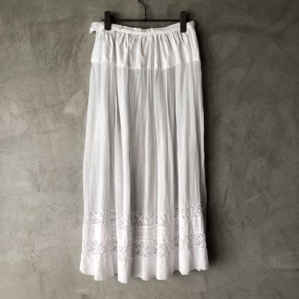 Antique Cotton Leavers Lace Skirt（アンティーク コットン リバー 