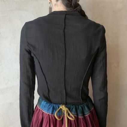 French Vintage Inside Out Panel Line Topsʥե ơ 󥵥ɥ ѥͥ饤 ȥåץ ˸