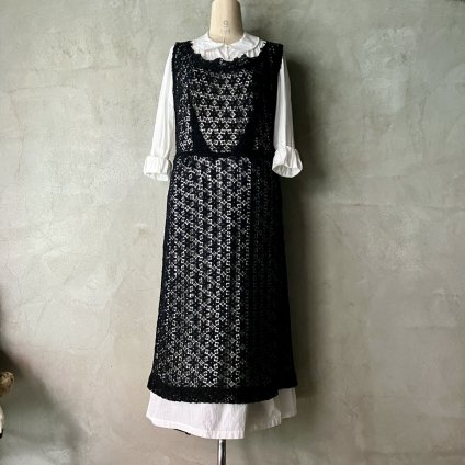 1950's French Chemical Lace Sleeveless Dress1950's ե ߥ졼 Ρ꡼ ɥ쥹
