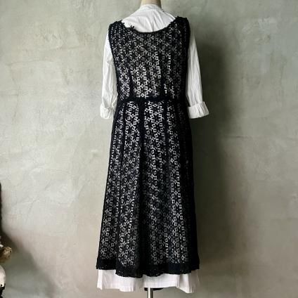 1950's French Chemical Lace Sleeveless Dress1950's ե ߥ졼 Ρ꡼ ɥ쥹