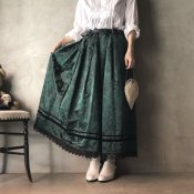 Vintage Rose Pattern Jacquard Hem Scalloped Lace Flared Skirtʥơ Х 㥬 إॹåץ졼 ե쥢ȡ