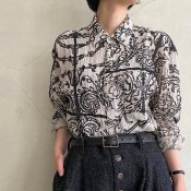 YUTA MATSUOKA （ユウタマツオカ） フレンチリネン プリント プレーンシャツ