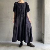VINCENT JALBERT Pleats Dress - Embroidery - （ヴィンセント ジャルベール 刺繍 プリーツドレス）Navy