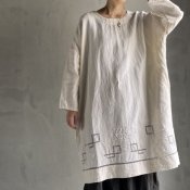 VINCENT JALBERT Pullover Dress - Embroidery - （ヴィンセント ジャルベール 刺繍 プルオーバードレス）Natural 2