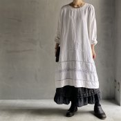 VINCENT JALBERT Pullover Dress - Embroidery - （ヴィンセント ジャルベール 刺繍 プルオーバードレス）Natural 3
