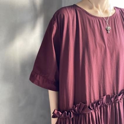 VINCENT JALBERT Double Smock Dress Long (󥻥 ١ ֥륹åɥ쥹 ) Dark Red