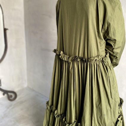 VINCENT JALBERT Double Smock Dress Coat (󥻥 ١ ֥륹åɥ쥹 ) Khaki