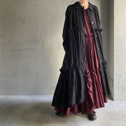 VINCENT JALBERT Double Smock Dress Coat (󥻥 ١ ֥륹åɥ쥹 ) Black