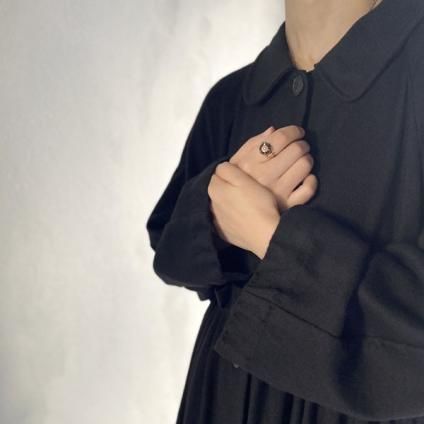 VINCENT JALBERT Double Smock Dress Coat (󥻥 ١ ֥륹åɥ쥹 ) Black