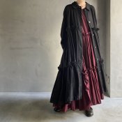 VINCENT JALBERT Double Smock Dress Coat (ヴィンセント ジャルベール ダブルスモックドレス ) Black