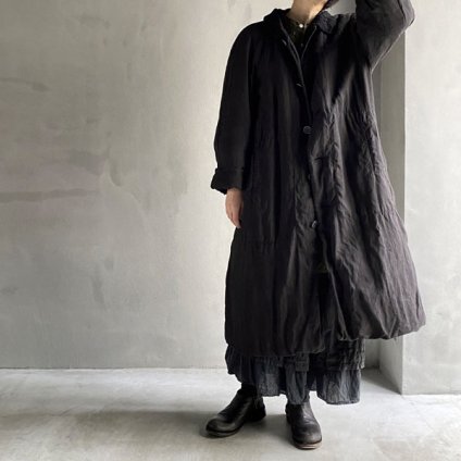 VINCENT JALBERT Quited Lace Collar Coat (󥻥 ١  졼顼  ) Black