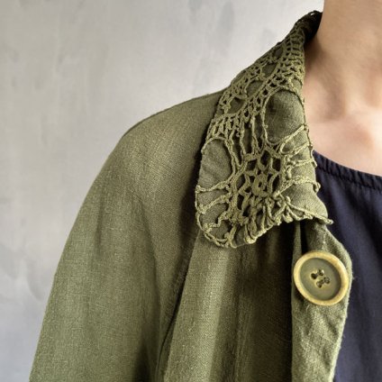 VINCENT JALBERT Lace Collar Coat (󥻥 ١ 졼顼  ) Khaki