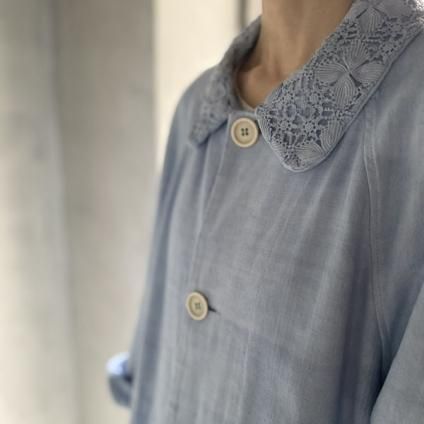 VINCENT JALBERT Lace Collar Coat (󥻥 ١ 졼顼  ) Pale Blue