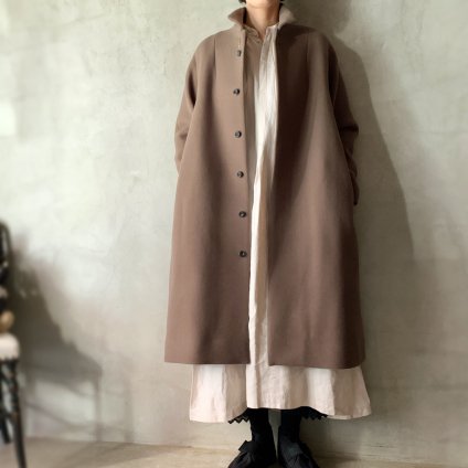 『スズキ タカユキ』コート スタンドカラー【L】アイボリー 羽織 大きい 日本製