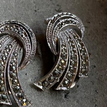 195060's Marcasite Metal Curved Earrings195060ǯ ޡ ᥿ ֥󥰡