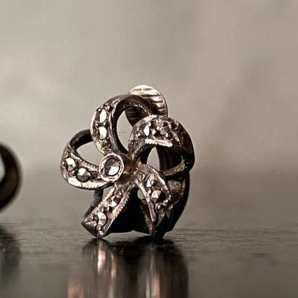 1940's Silver Marcasite Flower Earrings1940ǯ С ޡ  󥰡