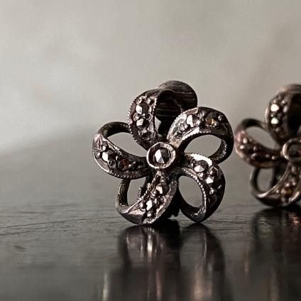 1940's Silver Marcasite Flower Earrings1940ǯ С ޡ  󥰡