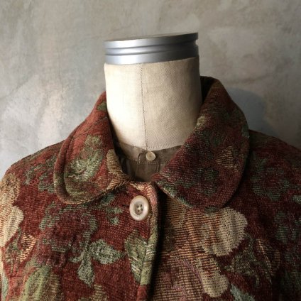 Vintage Gobelin Weave Floral Round Collar Jacketʥơ ֥󿥤  ݶ 㥱åȡ