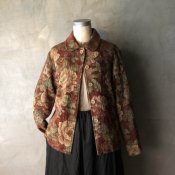 Vintage Gobelin Weave Floral Round Collar Jacket（ヴィンテージ ゴブラン織り 花柄 丸襟 ジャケット）