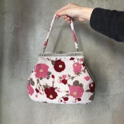 Vintage Camelia Pattern Beaded Bagʥơ ꥢ ӡХå