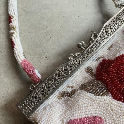 Vintage Camelia Pattern Beaded Bagʥơ ꥢ ӡХå
