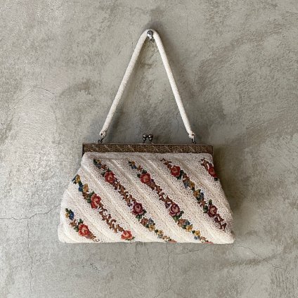Vintage Beads & Embroidery Bag（ヴィンテージ ローズ刺繍入り ビーズ ...